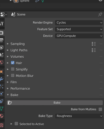 Blender roughness bake