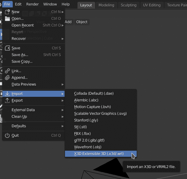 Blender import VRML