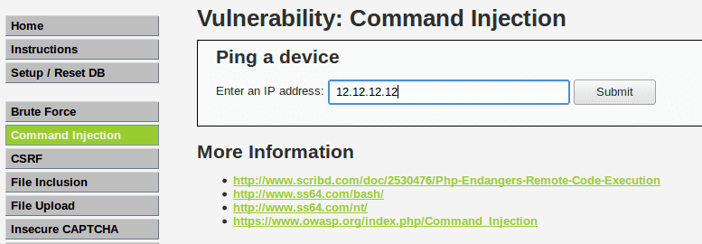 Command injection application