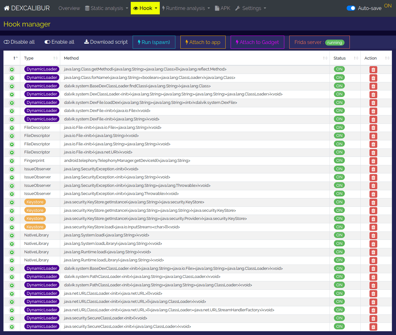 Dexcalibur hook dashboard