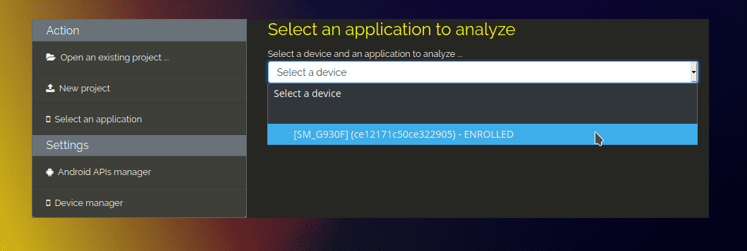 Dexcalibur device selection