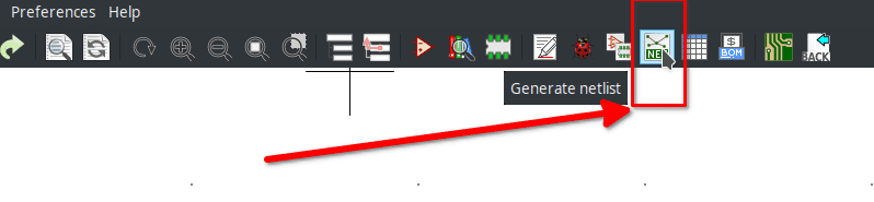 KiCAD generate netlist icon