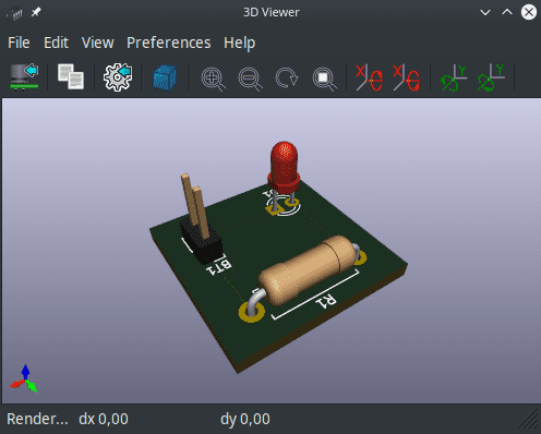 KiCAD pcb 3D viewer