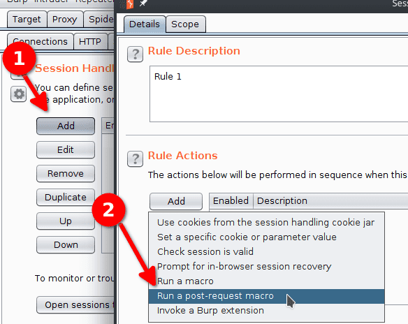 SQLI add session rule