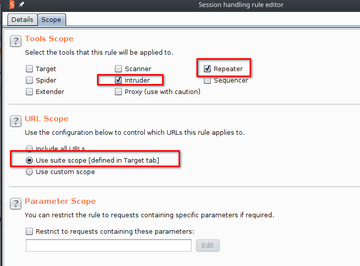 SQLI session rule scope